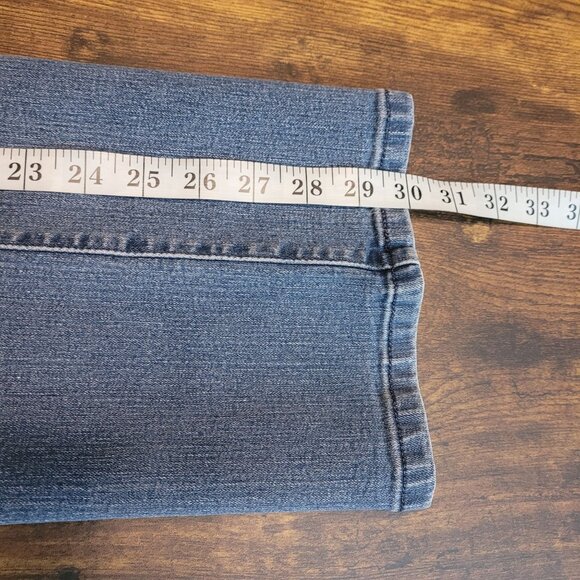 Levi's Jeans Size 16 Straight 505 High Rise Medium Light Wash Stretch Western - Picture 10 of 12